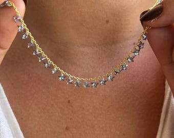 【 in mood 】 STONE-NECKLACE ゴールド Mood Stone Necklace, Mood Stone Pendant, Color Changing Necklace
