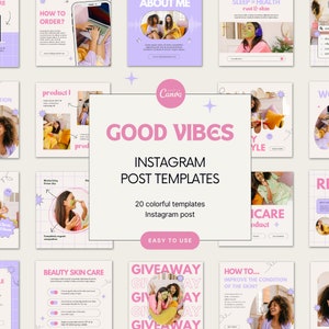 Pink instagram skincare template canva