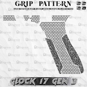 Custom Glock17 Gen3 Grip Honeycomb Stippling Pattern Laser Engraving ...