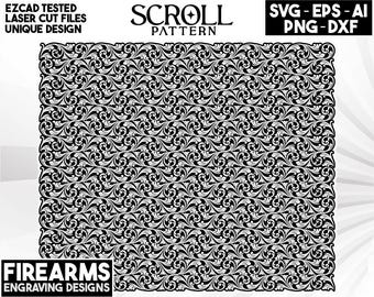 Scroll Pattern In a Seamless Pattern EZCAD SVG DXF Ai Custom Design