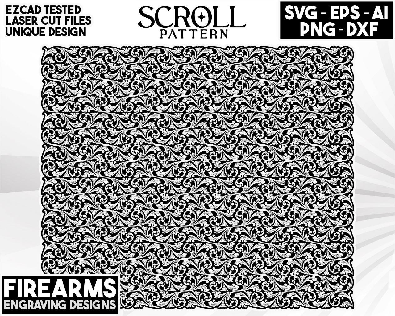 Scroll Pattern in a Seamless Pattern EZCAD SVG DXF Ai Custom Design - Etsy