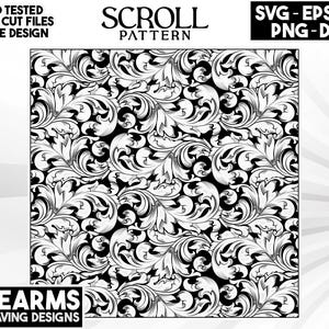 Custom scroll work pattern design, firearm scroll pattern laser engraving design, Scroll svg, custom vector scroll pattern svg, digital file