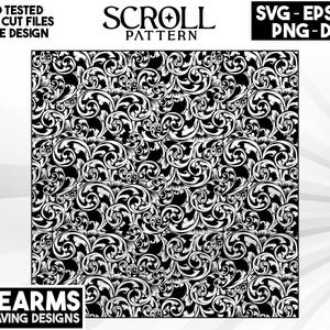 Custom Scroll Work Laser Engraving Design, Personalized Intricate Patterns, Vector Files SVG DXF PNG, Elegant Decorative pattern svg