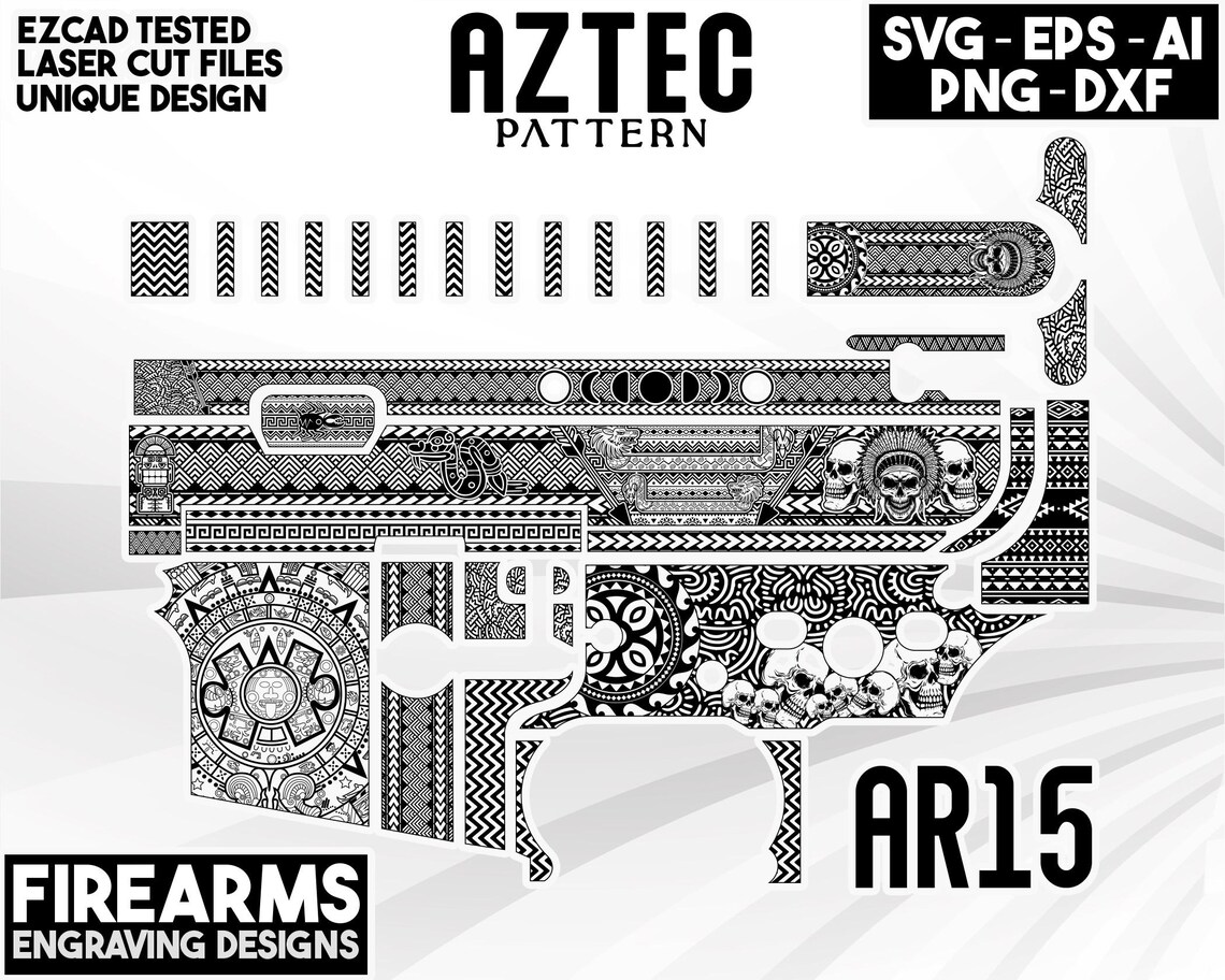 Custom Aztec Pattern Ar15 Firearms Laser Engraving Design Files, Ar15 ...