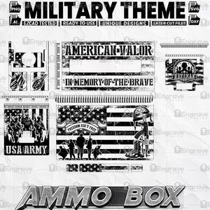 Ammo Can Design SVG – Ammo Box Laser Engraving Files | Veteran Gift | Patriotic Vector