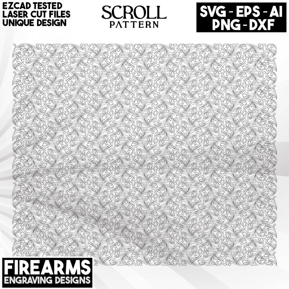 Scroll Pattern in a Seamless Pattern EZCAD SVG DXF Ai Custom Design - Etsy
