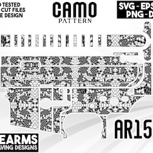 Custom AR-15 Camo Pattern Laser Engraving Design | Unique Gun Art | Svg Dxf Ai Png Files | Tactical Firearm Engraving | Ar15 Laser design