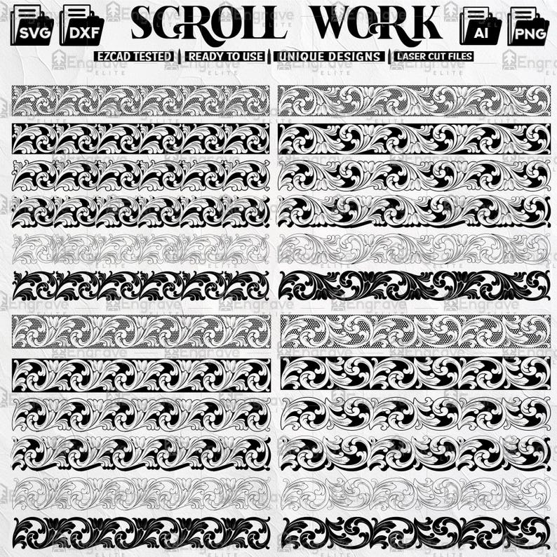 Custom Scroll Work, Filigree Pattern, Scroll Slide, Laser Engraving ...
