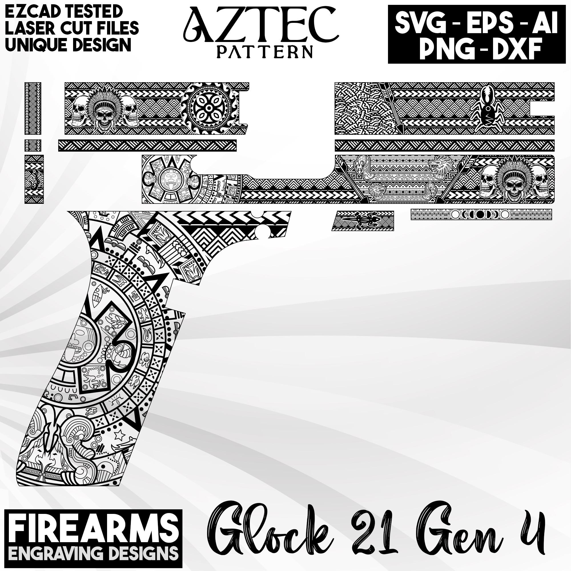 Custom Aztec Tribal Pattern Laser Engraving Design Files, Glock21 Gen4 ...