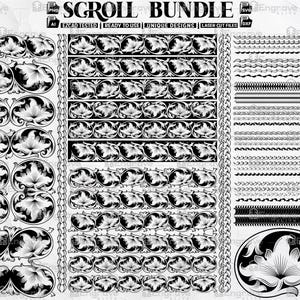 Custom scroll work laser engraving files, Firearms Scroll designs, Scroll package, Scroll bundle, SVG Dxf PNG Ai, Scroll SVG