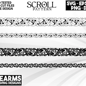 Custom scroll work laser engraving design, Vector scroll firearms pattern design, floral scroll vector, digital download svg dxf Ai