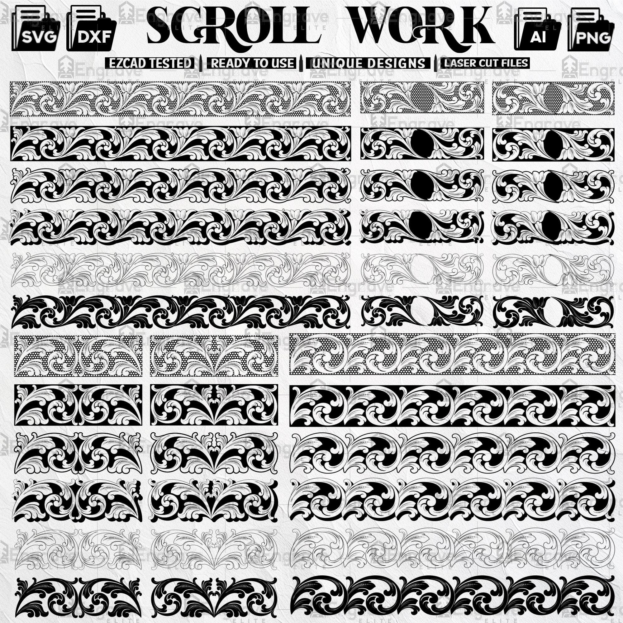 Slide Filigree Custom Scroll Work, Filigree Pattern, Scroll Slide, Laser Engraving ...