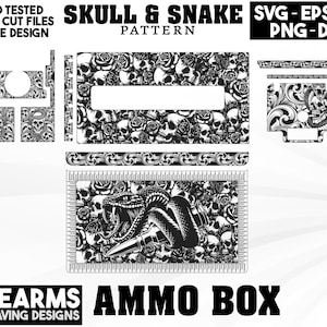 Custom Ammo Box Scroll Work Laser Engraving Designs | Intricate Firearms Patterns | svg, dxf, Ai Digital Files for Ammo Boxes, Ammo can SVG