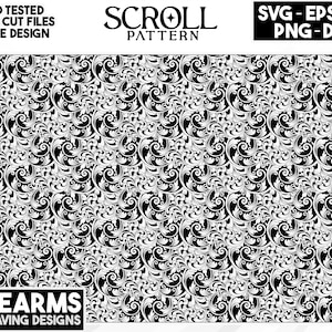 Custom scroll work firearms laser engraving design, vector scroll work pattern design svg, laser design svg, pattern svg, scroll vector svg