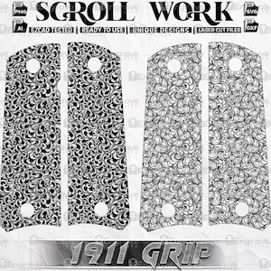 Compatible with Colt1911 grip scrollwork pattern laser engraving files, grips engraving, Scroll files Ezcad svg dxf ai