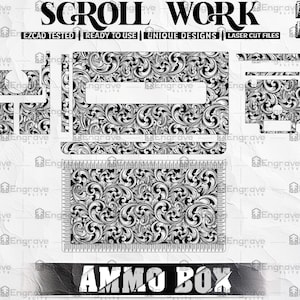 Ammo Can Scrollwork Laser Engraving Design | Detailed Vector SVG, DXF, Files for Custom Engraved Ammo Boxes – Digital Download, Ammo can SVG