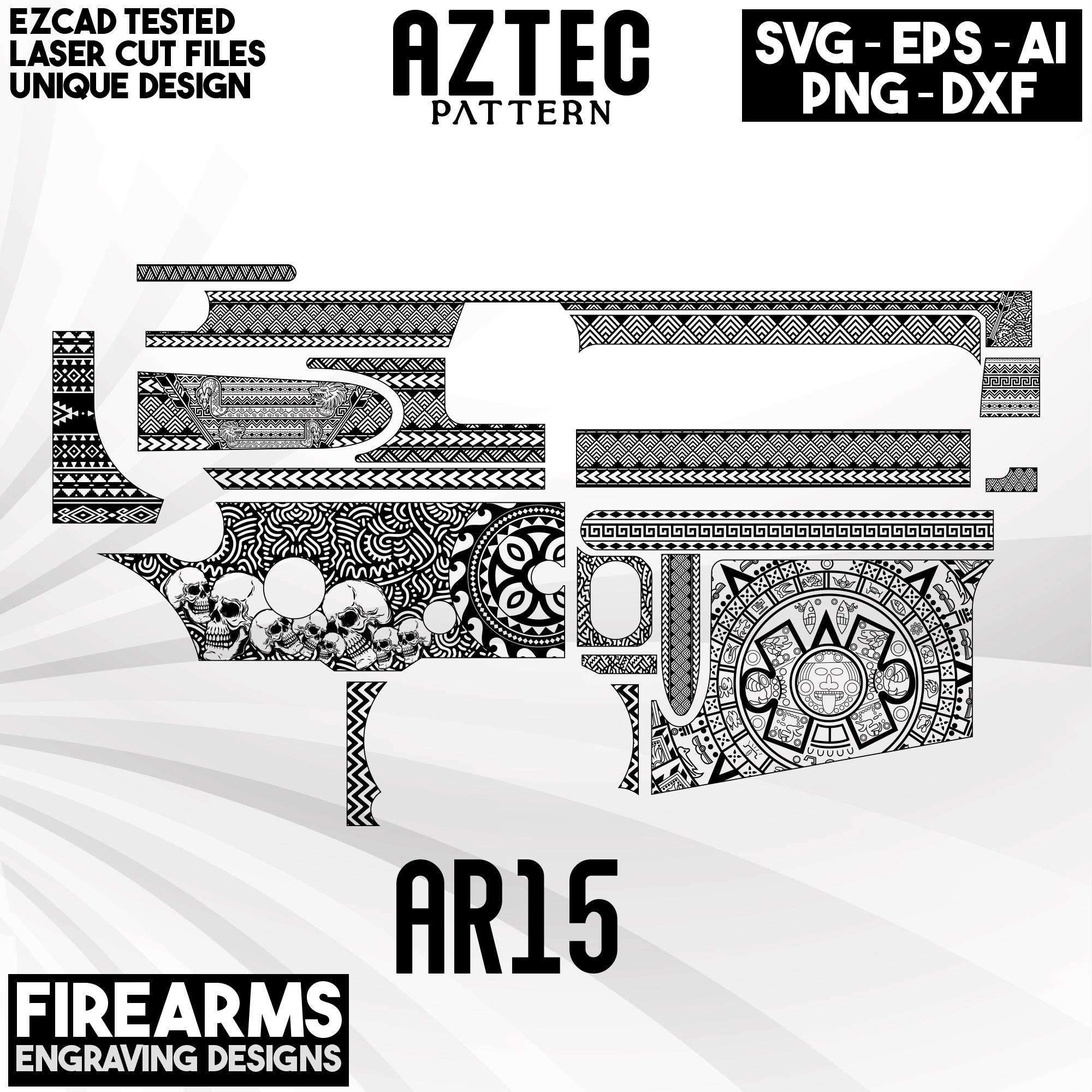 Custom Aztec Pattern Ar15 Firearms Laser Engraving Design Files, Ar15 ...