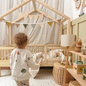 Letto a terra Montessori, Letto a casa, Letto con barriere, Letto a casa per bambini, Lettino, Lit cabane, Letto per bambini, Letto a terra