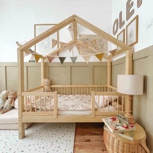 Letto a terra Montessori, Letto a casa, Letto con barriere, Letto a casa per bambini, Lettino, Lit cabane, Letto per bambini, Letto a terra
