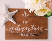 The Adventure Begins - 8 x 10" segno di legno