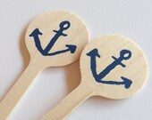 Navy Blue Anchor legno mescolare bastoni