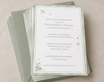 Whimsical Garden Party Invitation Canva Template (Digital Download)