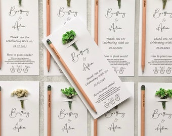Engraved Seed Pencils: Eco-Friendly Wedding Favors, Save The Date