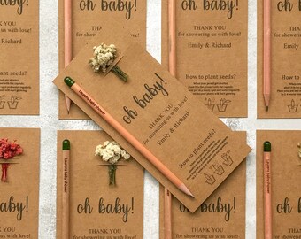 Personalized Seed Pencil Favors: Eco-Friendly Baby Shower Gifts