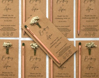 Personalized Seed Pencil Wedding Favors: Plantable Eco-Friendly Keepsake