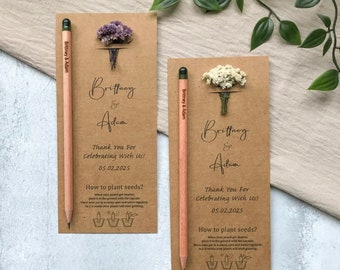 Plantable Seed Pencil Wedding Favors: Eco-Friendly Thank You Gift