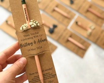 Personalized Plantable Seed Pencil Wedding Favors: Eco-Friendly Thank You Gifts