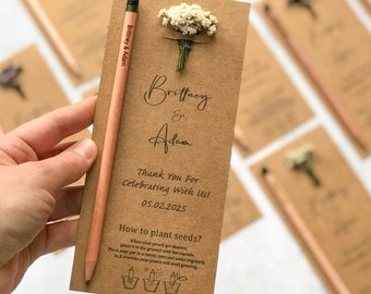 Personalized Plantable Pencil Wedding Favors: Eco-Friendly Thank You Gifts