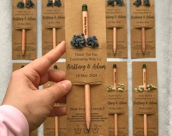 Personalized Plantable Seed Pencil Wedding Favors: Eco-Friendly