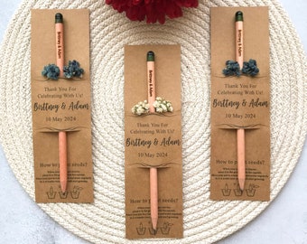Personalized Plantable Seed Pencil Wedding Favors: Engraved Eco-Friendly Keepsake