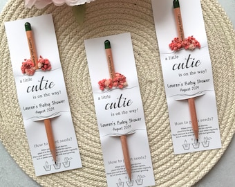 Personalized Seed Pencils: Baby Shower Favors, Baptism Gifts