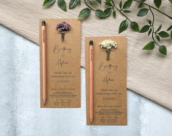 Personalized Plantable Seed Pencil Wedding Favors: Eco-Friendly Thank You Gift