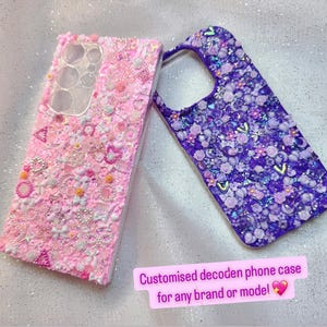 Sparkly Kawaii Decoden Phone Case Any Device Cute Decora Custom Decoden Cases Samsung iPhone Google Pixel Huawei OnePlus Xiaomi Motorola LG