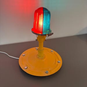 Authentic Runway Light Desk Lamp with Metal Base | Aviation Desk Lamp | Vintage Restored Runway Light Desk Lamp | Aviation Gift | Pilot Gift image 7