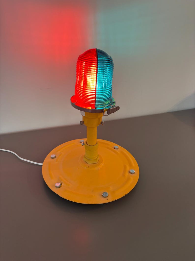 Authentic Runway Light Desk Lamp with Metal Base | Aviation Desk Lamp | Vintage Restored Runway Light Desk Lamp | Aviation Gift | Pilot Gift image 7