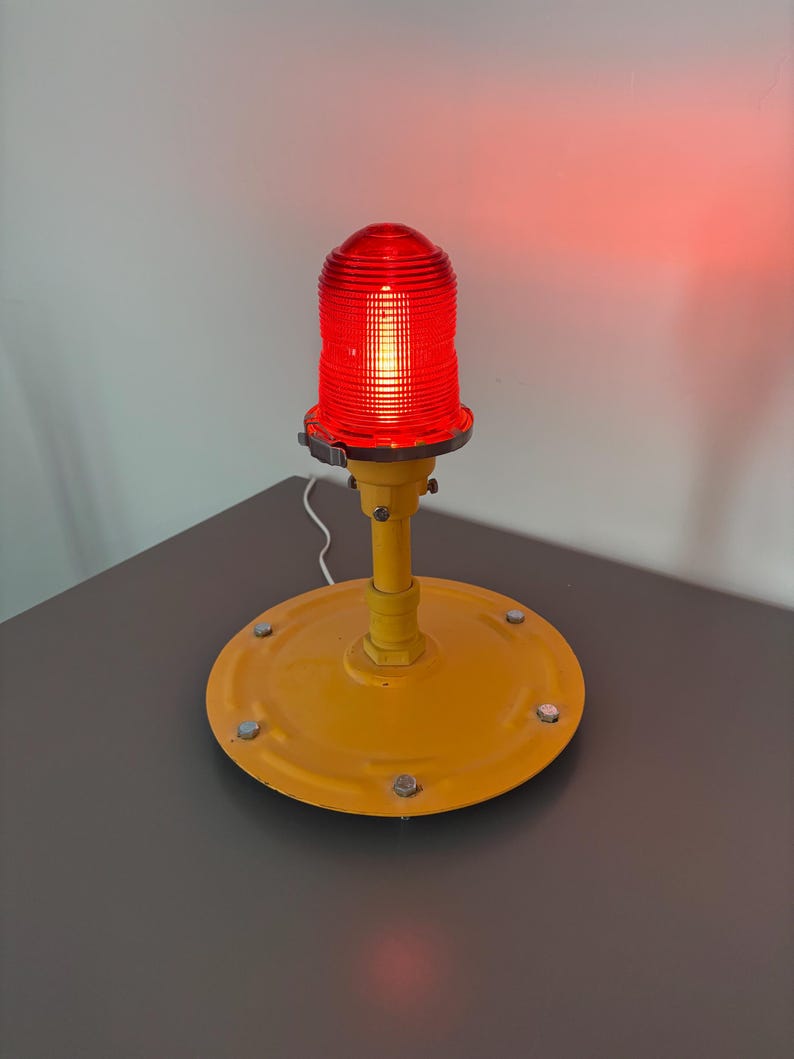 Authentic Runway Light Desk Lamp with Metal Base | Aviation Desk Lamp | Vintage Restored Runway Light Desk Lamp | Aviation Gift | Pilot Gift image 4