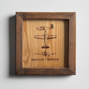 T-34 Pate | Personalisierte Pilot Plakette | Luftfahrt Geschenke für Piloten | Airport Wall Art