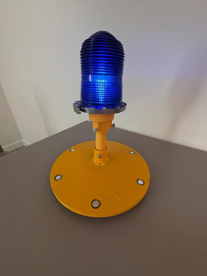Authentic Runway Light Desk Lamp with Metal Base | Aviation Desk Lamp | Vintage Restored Runway Light Desk Lamp | Aviation Gift | Pilot Gift image 3