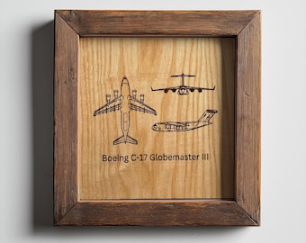 C-17 Weltkugelmeister | Personalisierte Pilot Plakette | Luftfahrt Geschenke für Piloten | Airport Wall Art