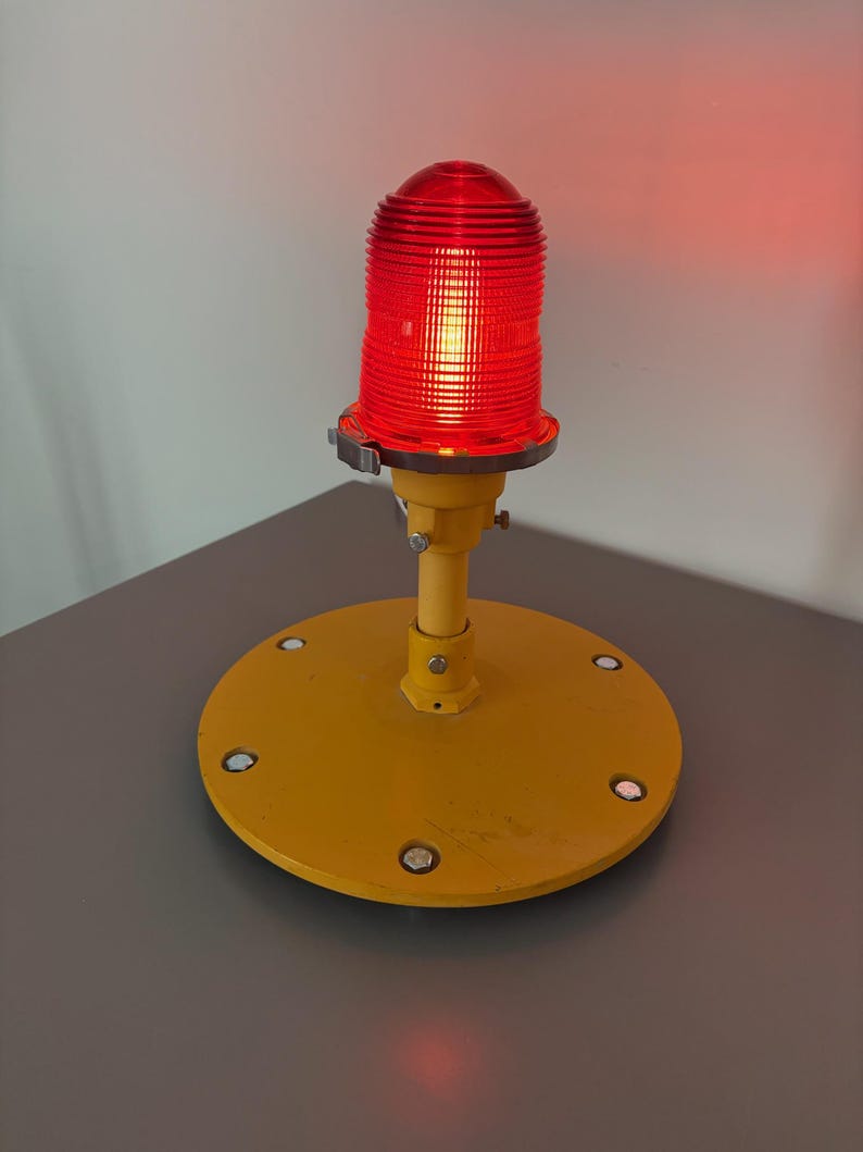Authentic Runway Light Desk Lamp with Metal Base | Aviation Desk Lamp | Vintage Restored Runway Light Desk Lamp | Aviation Gift | Pilot Gift image 5