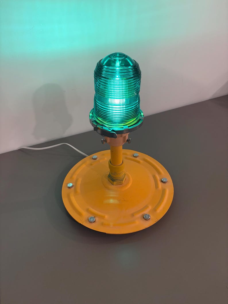 Authentic Runway Light Desk Lamp with Metal Base | Aviation Desk Lamp | Vintage Restored Runway Light Desk Lamp | Aviation Gift | Pilot Gift image 11