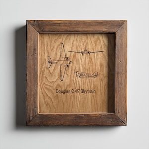 C-47 Skytrain | Personalized Pilot Plaque | Aviation Gifts for Pilots | Airport Wall Art