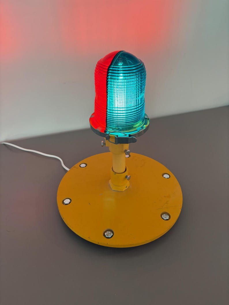 Authentic Runway Light Desk Lamp with Metal Base | Aviation Desk Lamp | Vintage Restored Runway Light Desk Lamp | Aviation Gift | Pilot Gift image 6