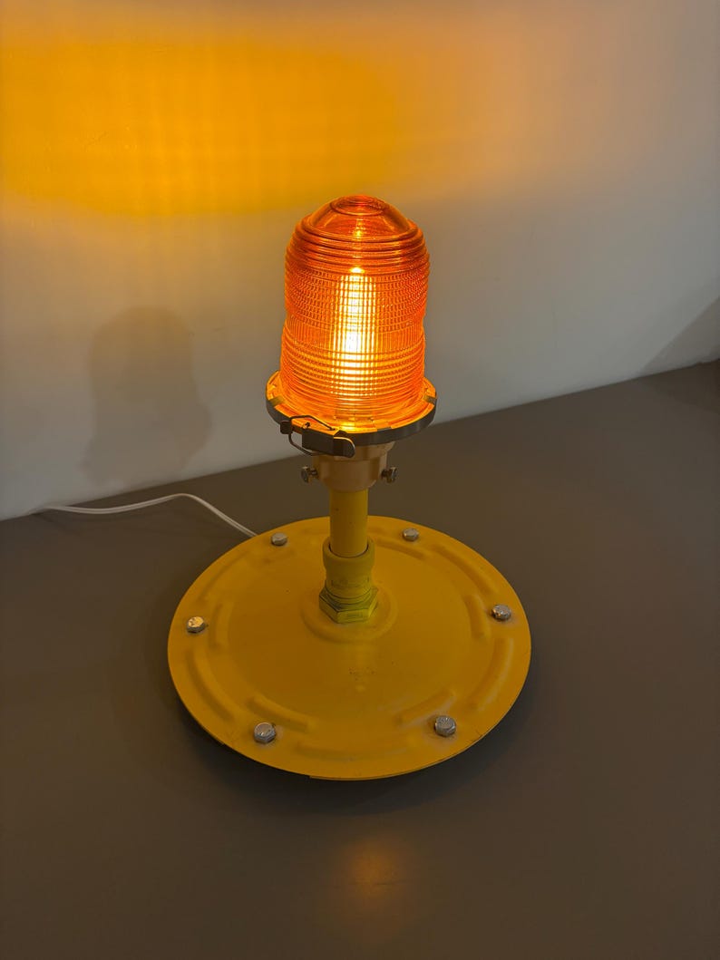 Authentic Runway Light Desk Lamp with Metal Base | Aviation Desk Lamp | Vintage Restored Runway Light Desk Lamp | Aviation Gift | Pilot Gift image 12
