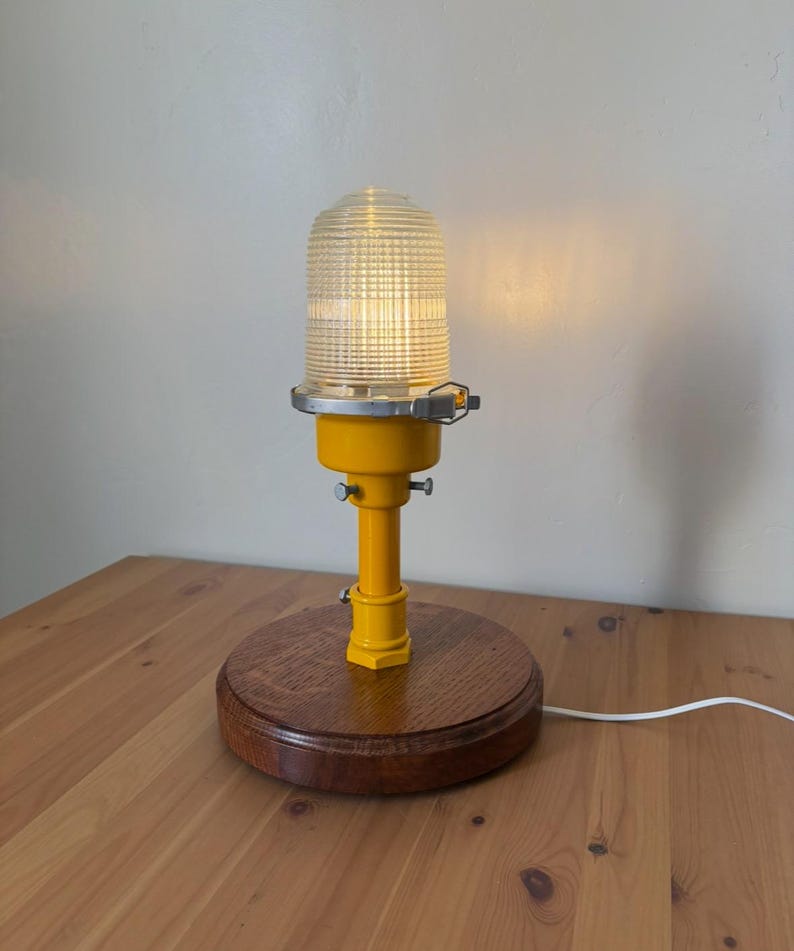 Authentic Runway Light Desk Lamp | Aviation Desk Lamp | Vintage Restored Runway Light Desk Lamp | Aviation Gift | Pilot Gift | Airport image 1