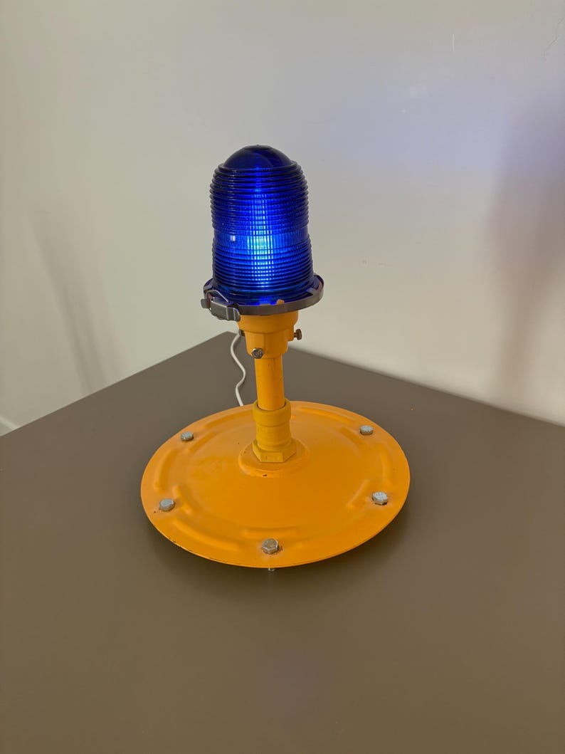 Authentic Runway Light Desk Lamp with Metal Base | Aviation Desk Lamp | Vintage Restored Runway Light Desk Lamp | Aviation Gift | Pilot Gift image 10
